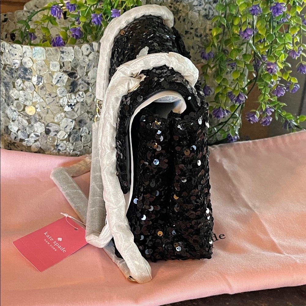 Natalia Sequin Medium Flap turn lock Shoulder bag - Picture 9 of 13